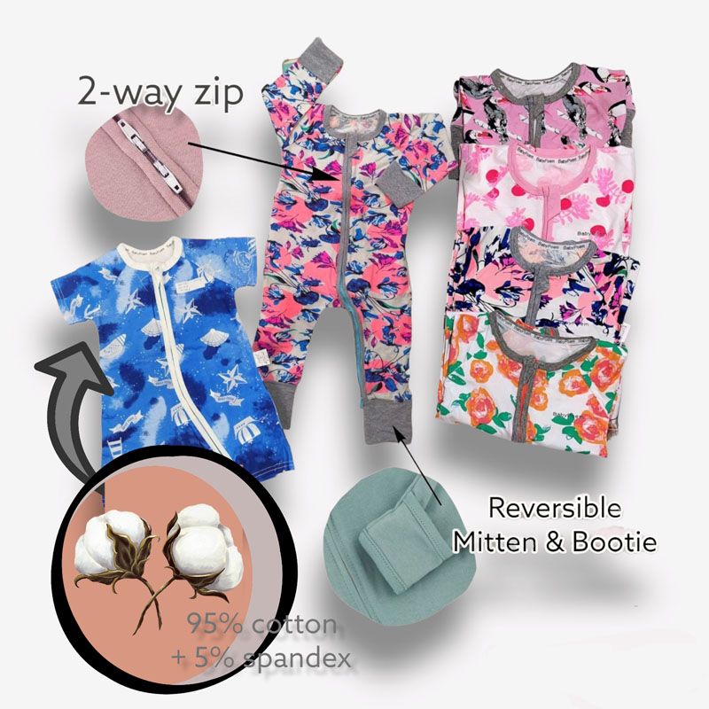 Baby Poem Sleepsuits with reversible mitten and bootie (Single Set)